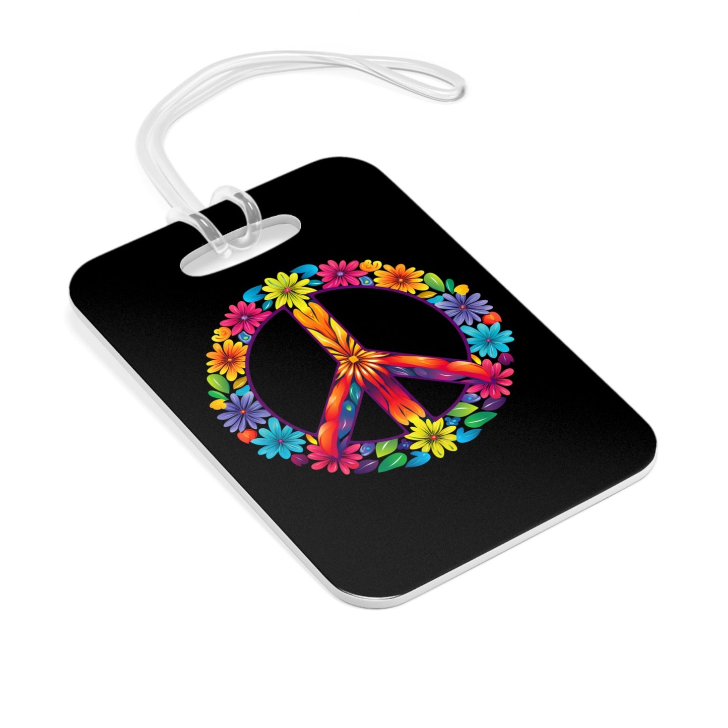 Retro Peace Symbol Bag Tag