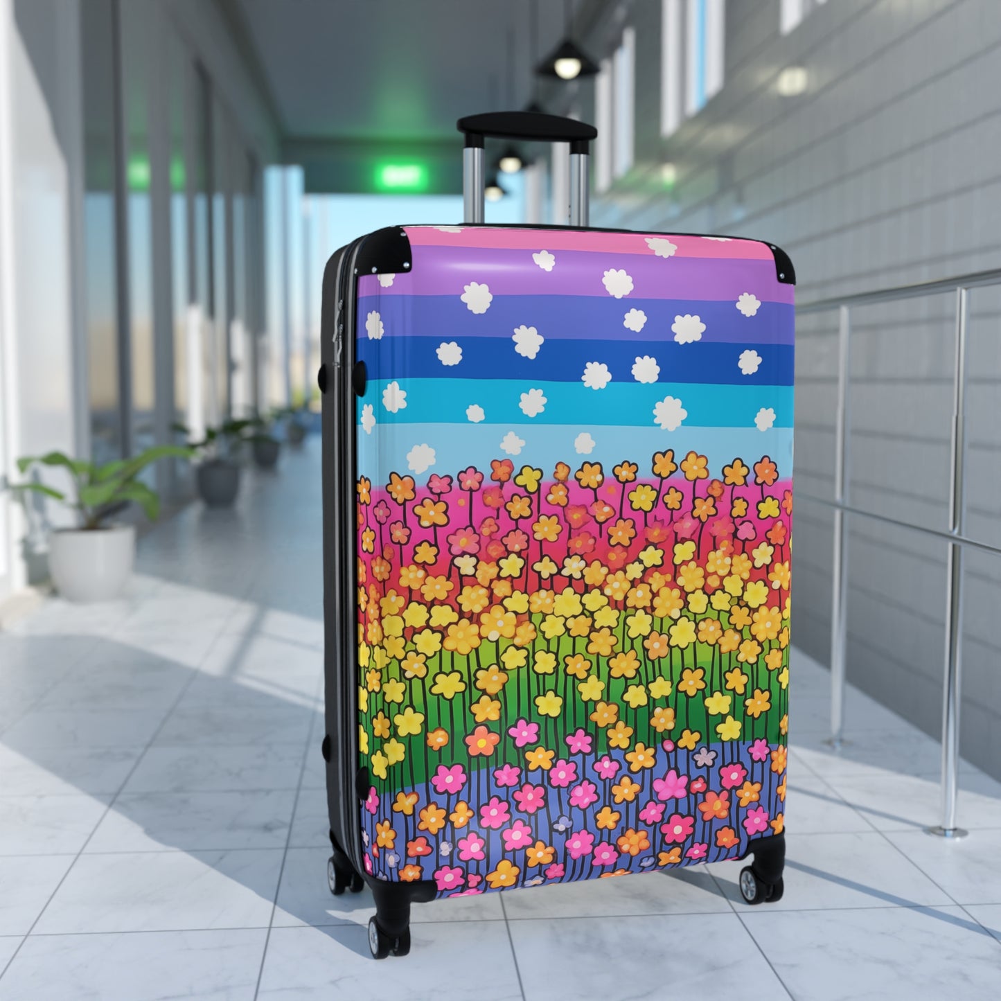 Rainbow Fields Forever Rolling Suitcase