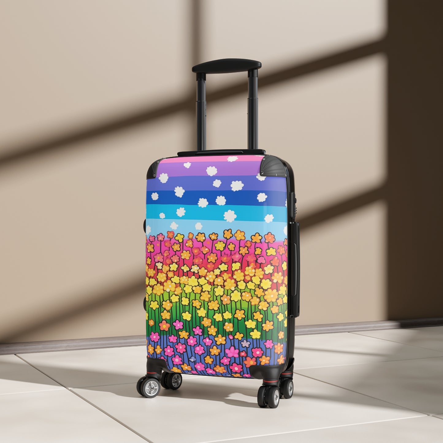 Rainbow Fields Forever Rolling Suitcase
