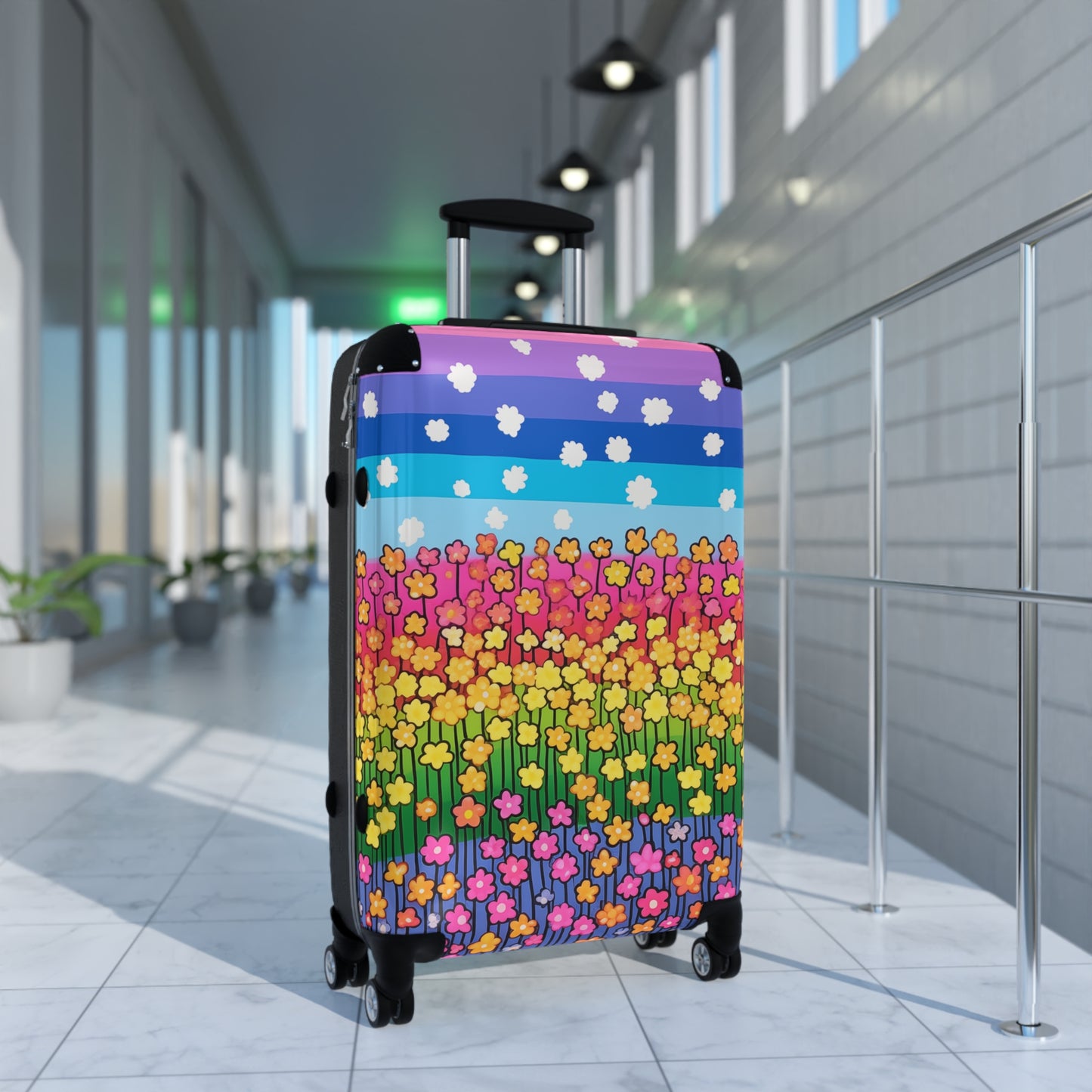Rainbow Fields Forever Rolling Suitcase