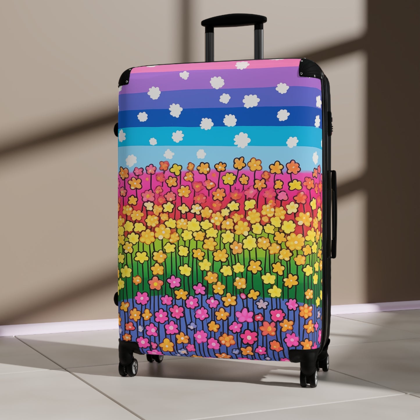 Rainbow Fields Forever Rolling Suitcase