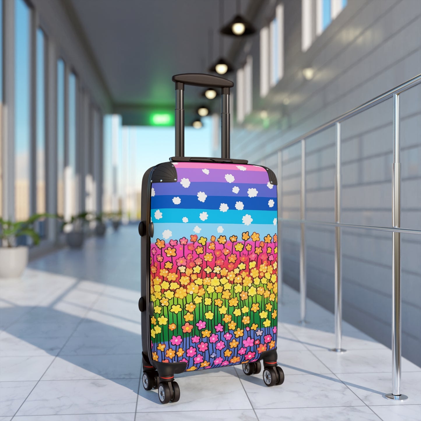 Rainbow Fields Forever Rolling Suitcase
