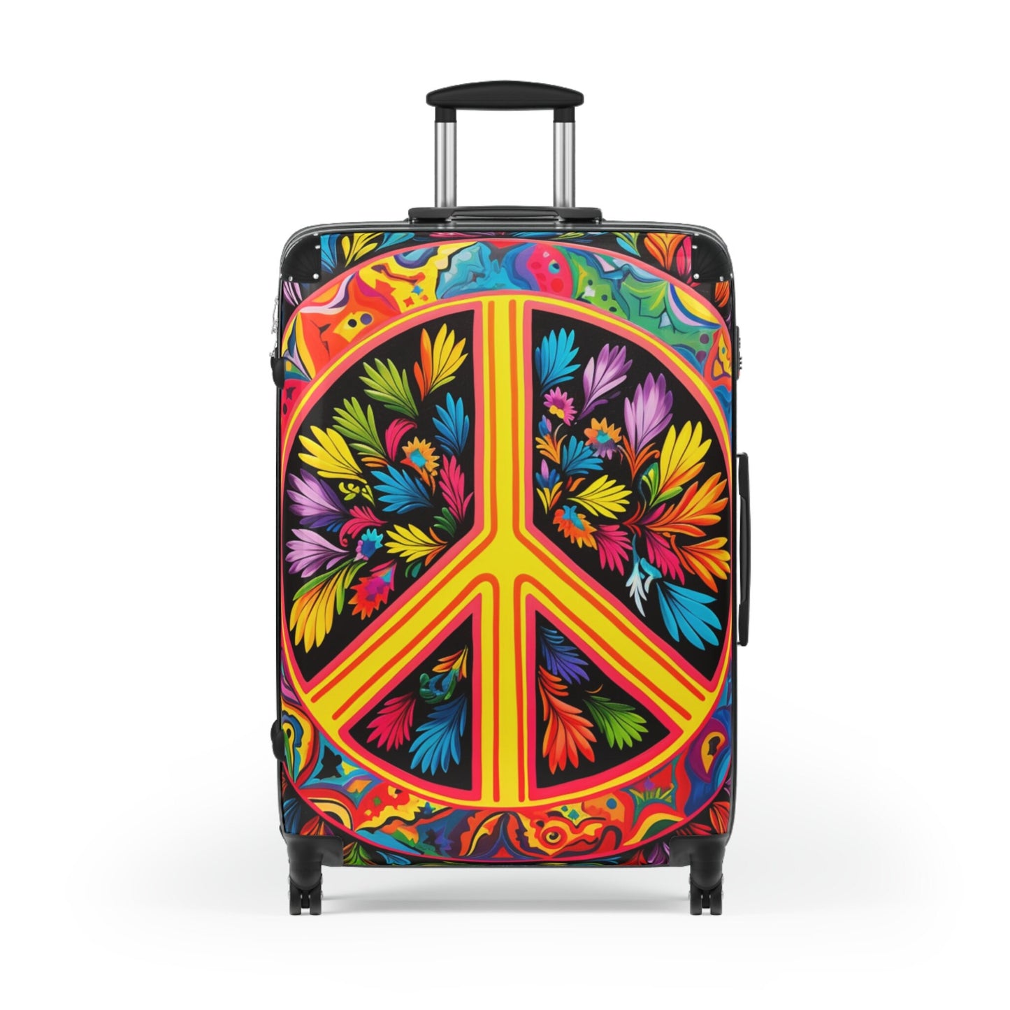 Custom Peace Sign Rolling Travel Suitcase