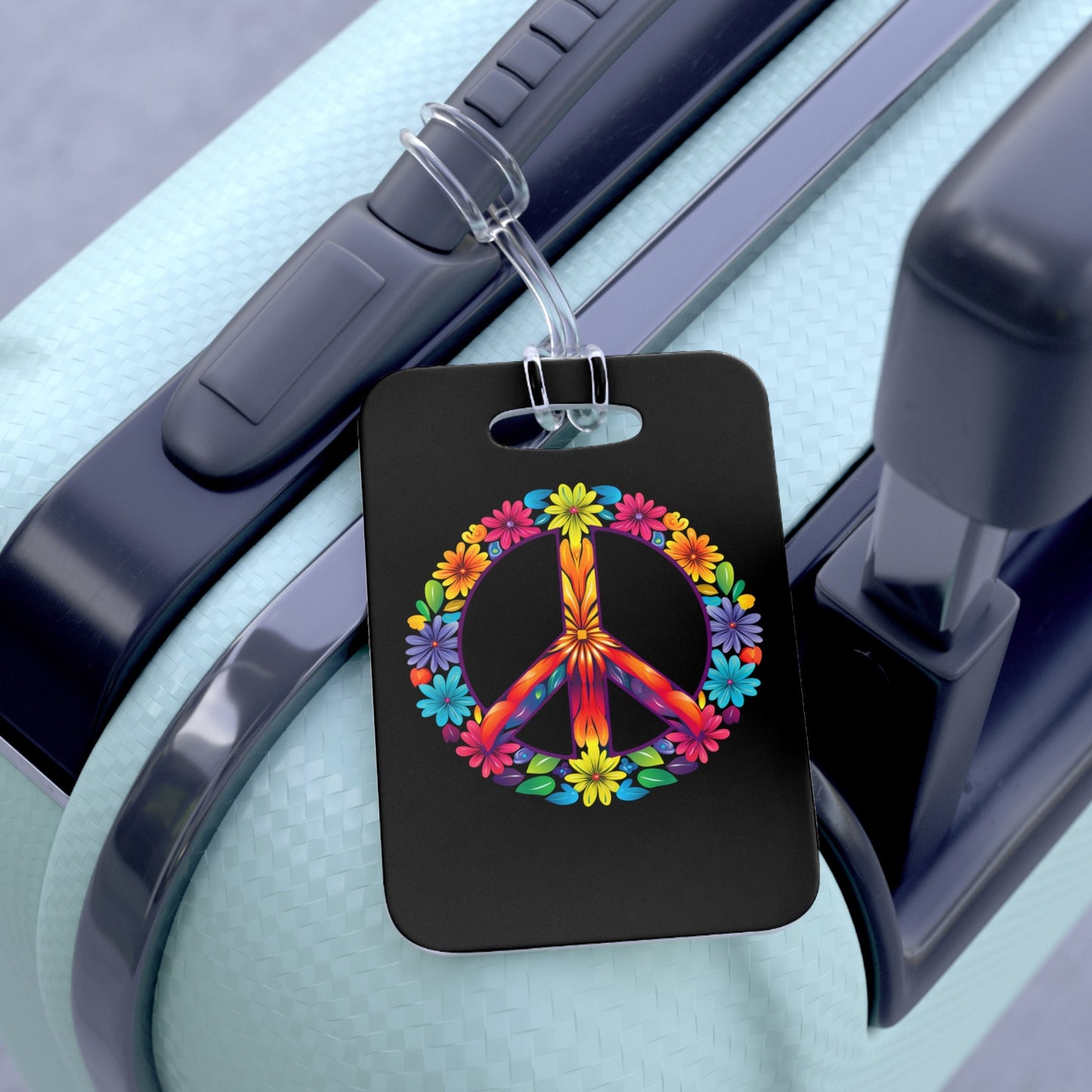 Retro Peace Symbol Bag Tag
