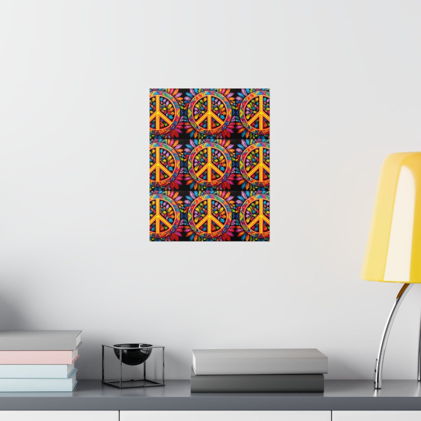 Premium Matte Vertical Poster Feathery Peace Symbol