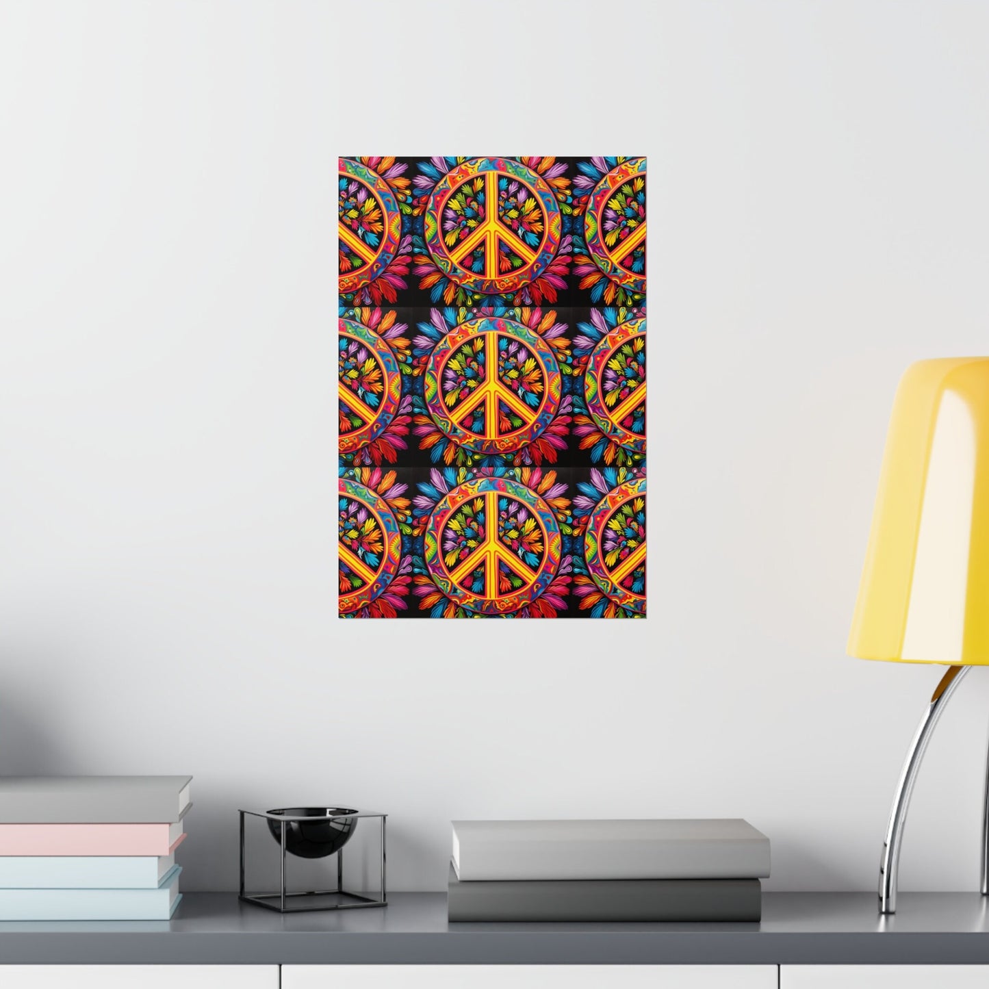 Premium Matte Vertical Poster Feathery Peace Symbol