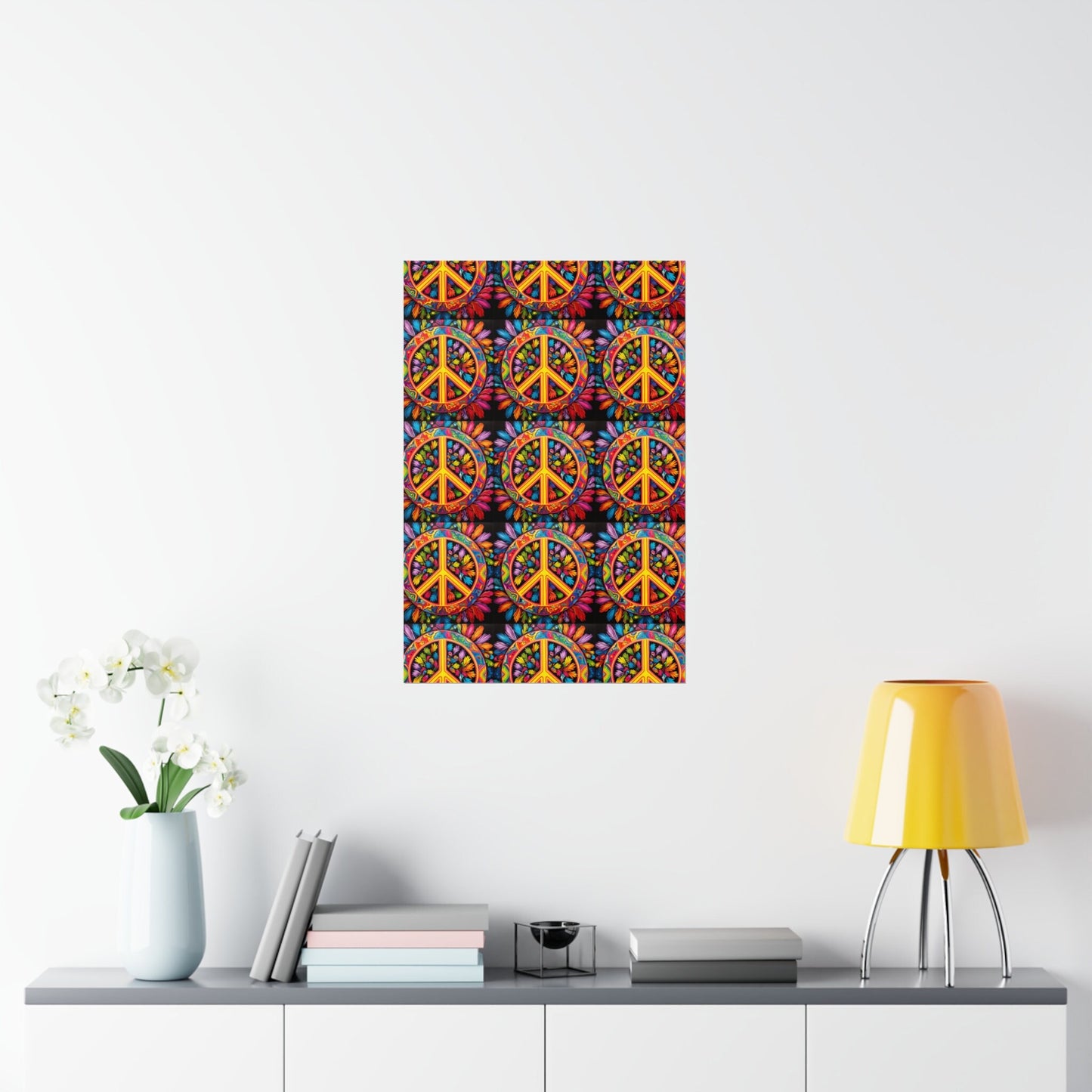 Premium Matte Vertical Poster Feathery Peace Symbol