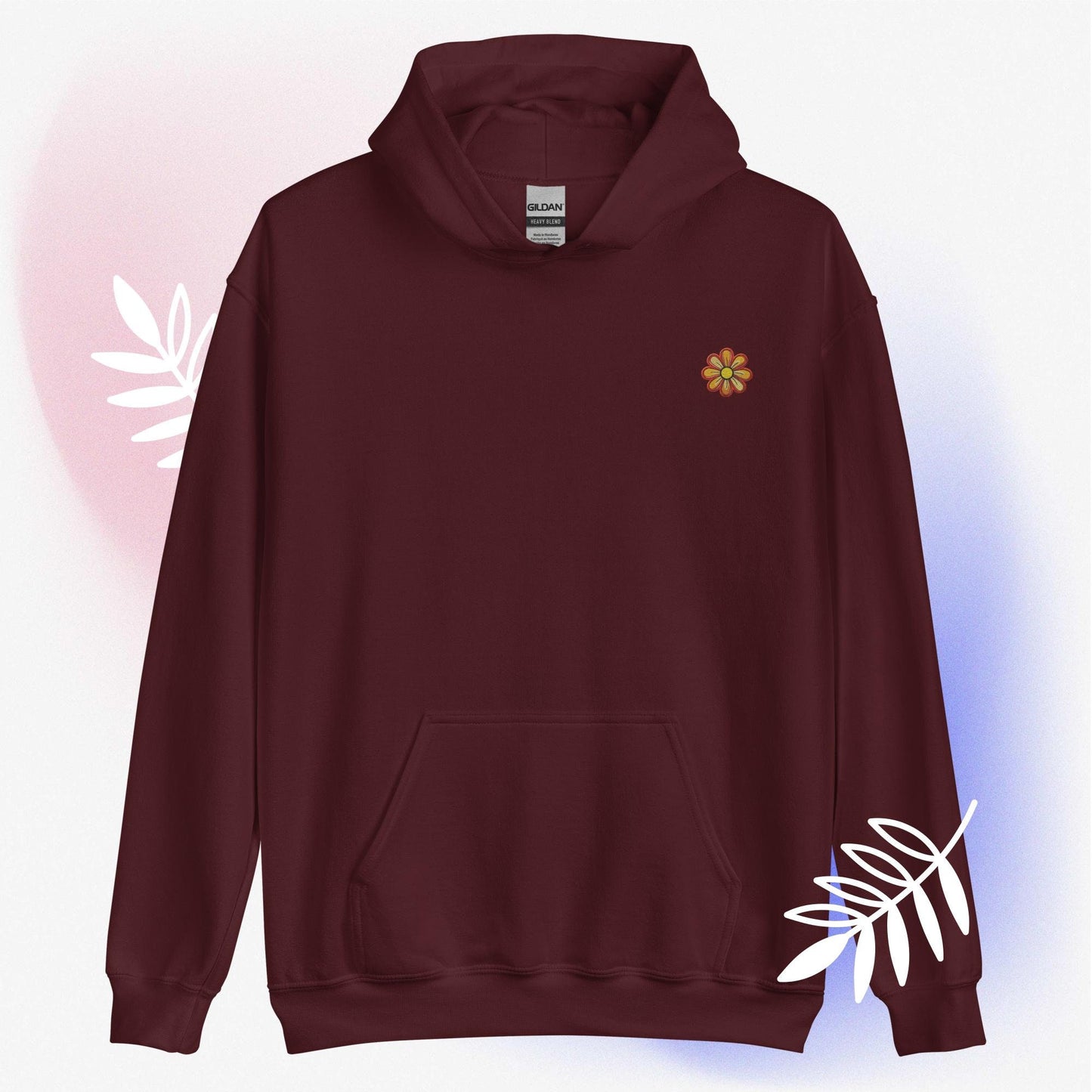 Whimsical Wildflower Embroidered Hoodie