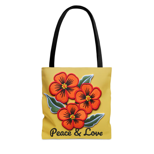 Peace and Love Tote Bag