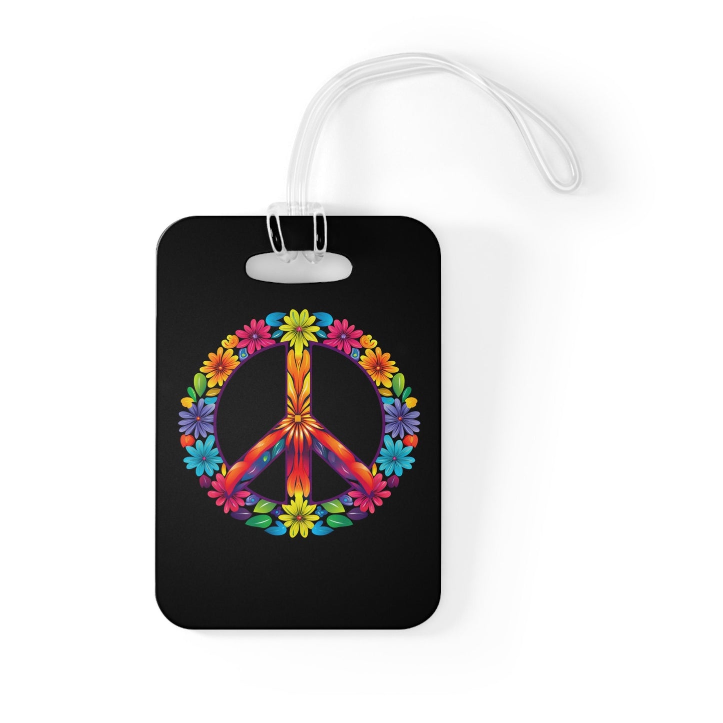Retro Peace Symbol Bag Tag
