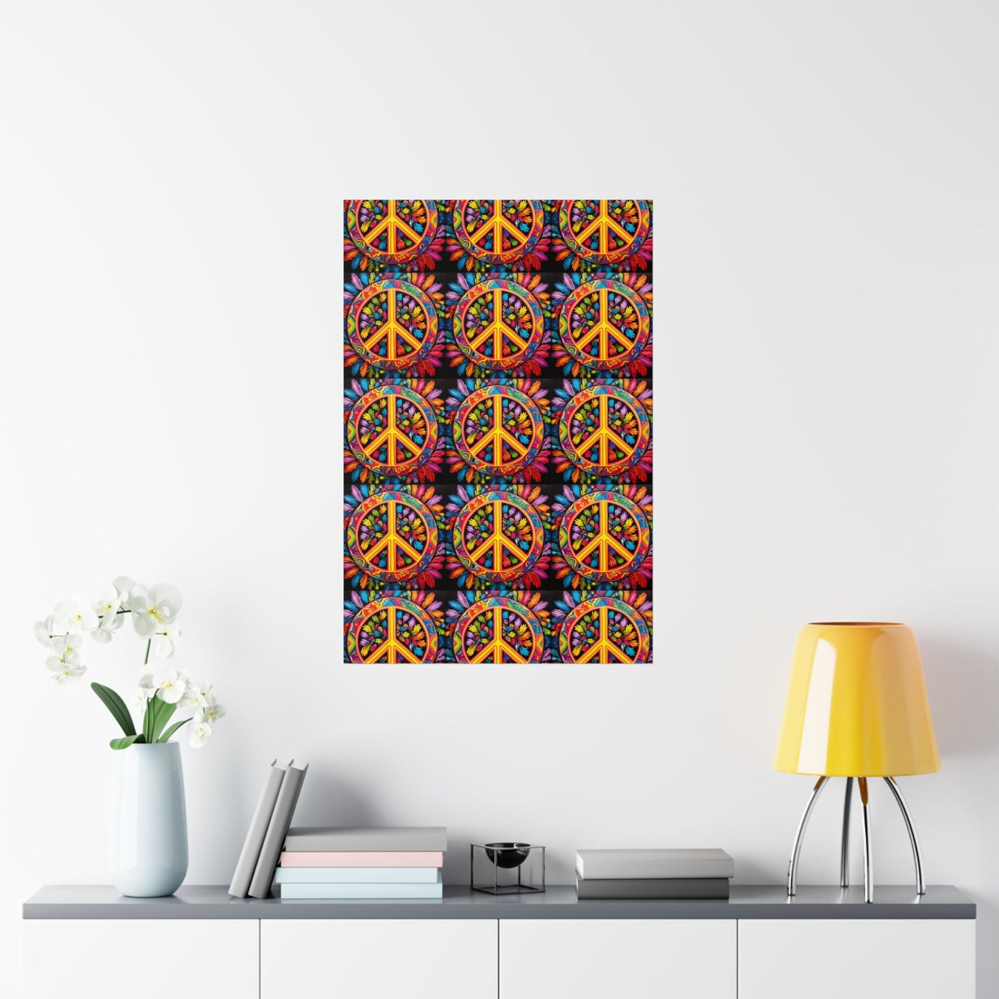 Premium Matte Vertical Poster Feathery Peace Symbol
