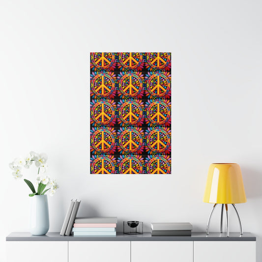 Premium Matte Vertical Poster Feathery Peace Symbol