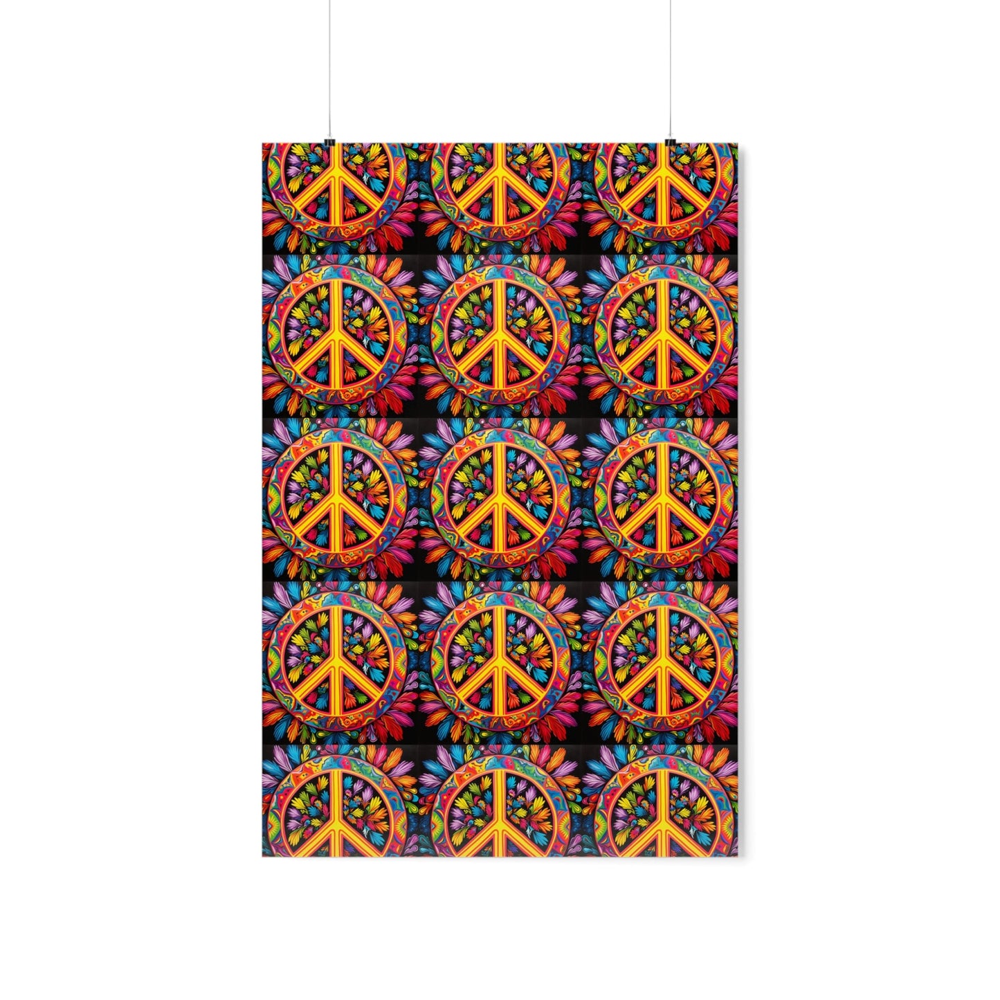 Premium Matte Vertical Poster Feathery Peace Symbol