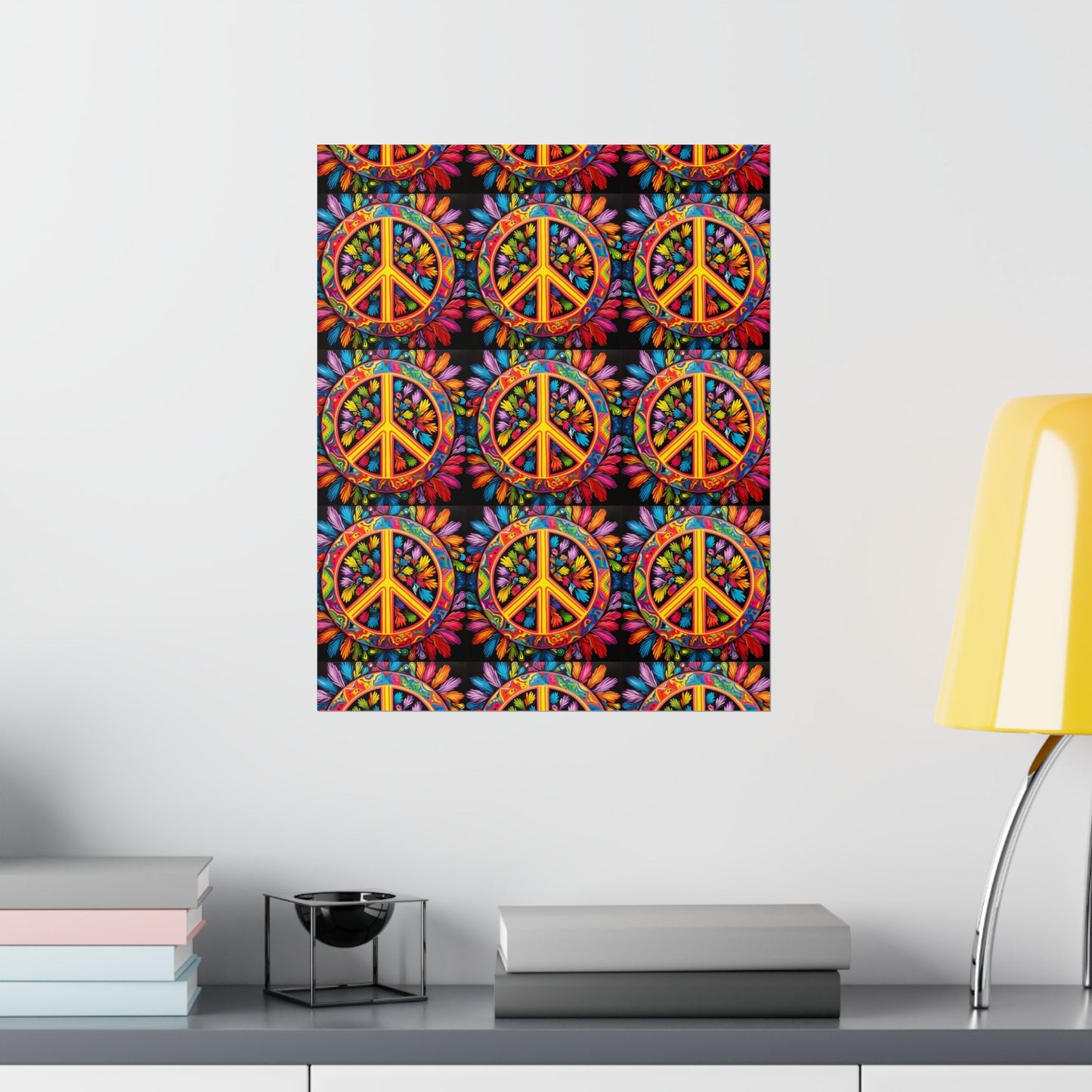 Premium Matte Vertical Poster Feathery Peace Symbol