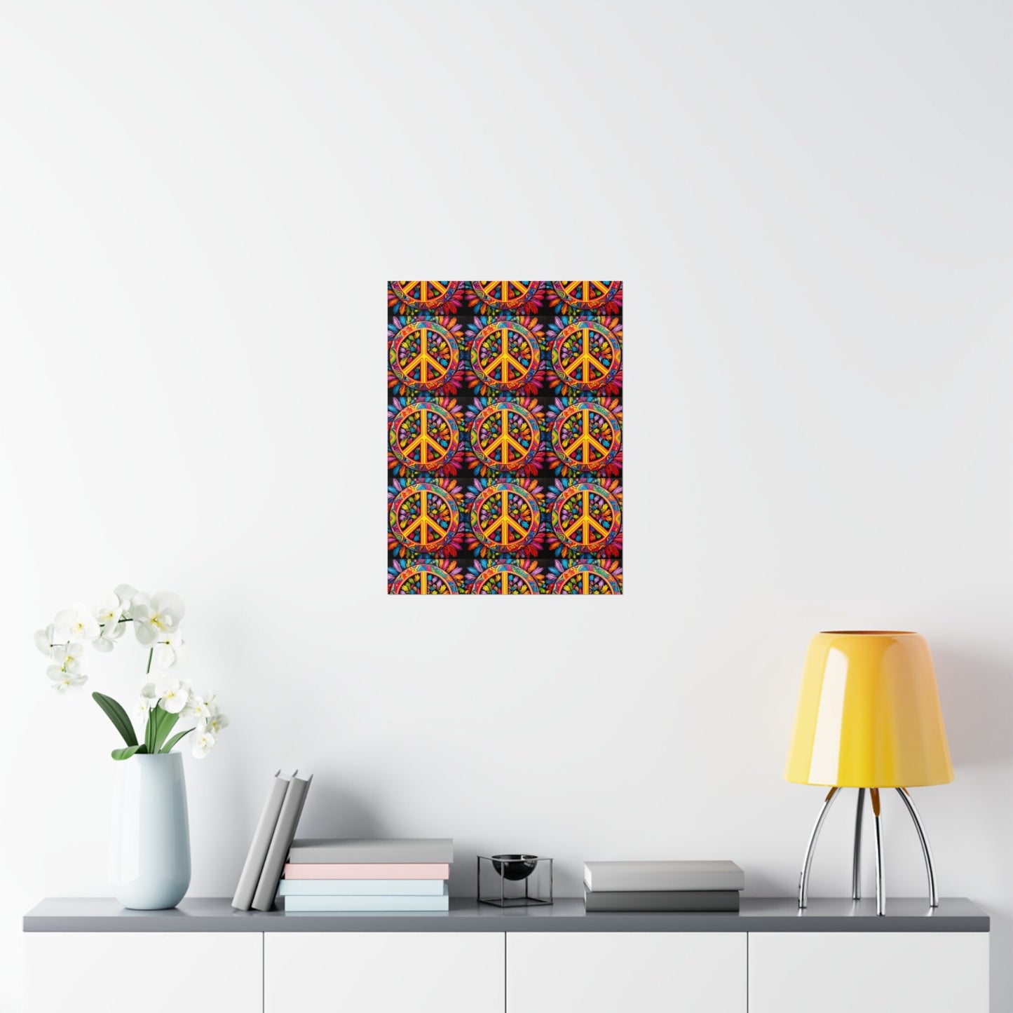 Premium Matte Vertical Poster Feathery Peace Symbol